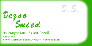 dezso smied business card